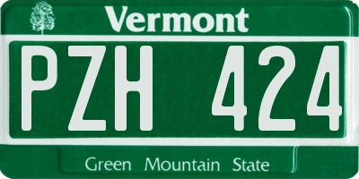 VT license plate PZH424