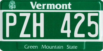 VT license plate PZH425