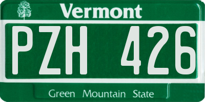 VT license plate PZH426