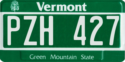 VT license plate PZH427