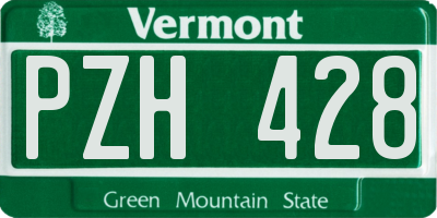 VT license plate PZH428