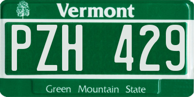 VT license plate PZH429