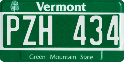 VT license plate PZH434