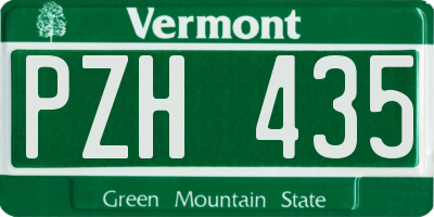 VT license plate PZH435