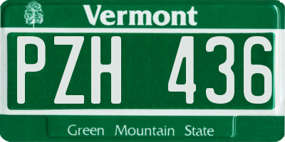 VT license plate PZH436