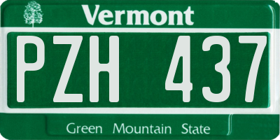 VT license plate PZH437
