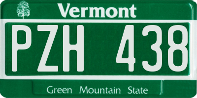 VT license plate PZH438