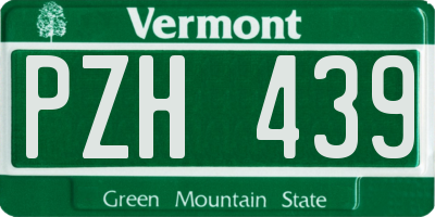 VT license plate PZH439