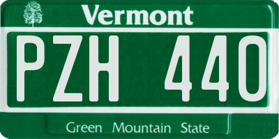 VT license plate PZH440