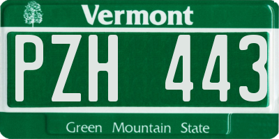 VT license plate PZH443
