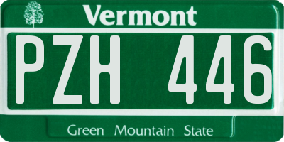 VT license plate PZH446