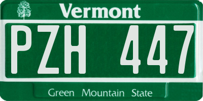 VT license plate PZH447