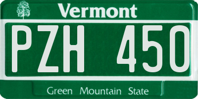 VT license plate PZH450