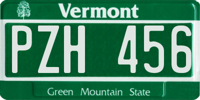 VT license plate PZH456