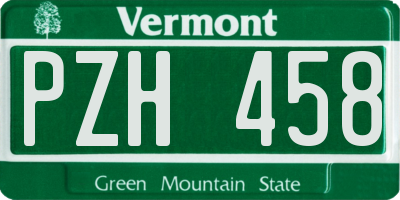 VT license plate PZH458