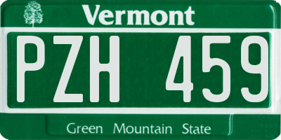 VT license plate PZH459