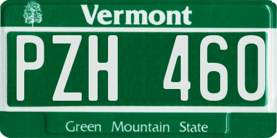 VT license plate PZH460