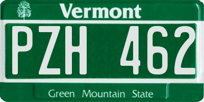 VT license plate PZH462