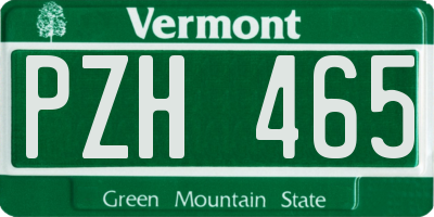 VT license plate PZH465