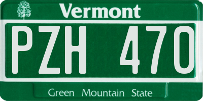 VT license plate PZH470