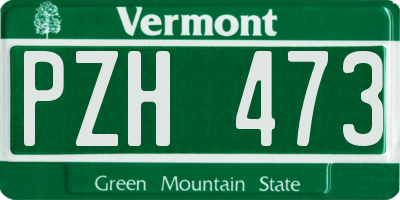 VT license plate PZH473