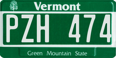 VT license plate PZH474