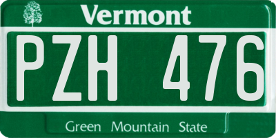 VT license plate PZH476