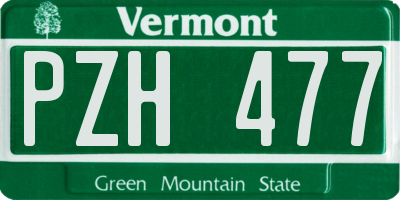 VT license plate PZH477