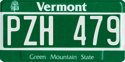 VT license plate PZH479
