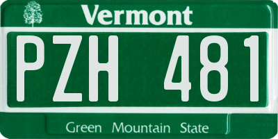 VT license plate PZH481