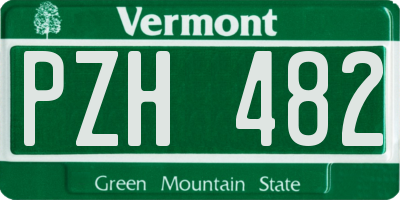 VT license plate PZH482