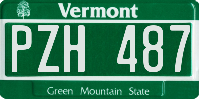 VT license plate PZH487