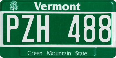 VT license plate PZH488