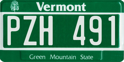 VT license plate PZH491