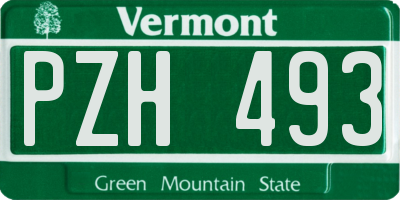 VT license plate PZH493
