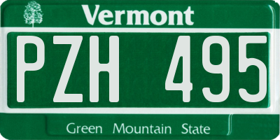 VT license plate PZH495