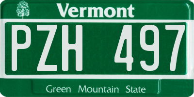 VT license plate PZH497