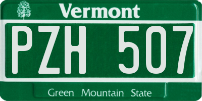 VT license plate PZH507