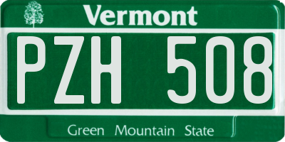 VT license plate PZH508