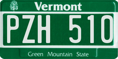 VT license plate PZH510