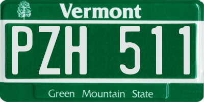 VT license plate PZH511
