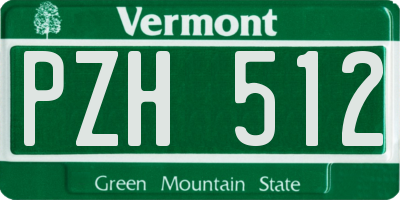 VT license plate PZH512