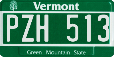 VT license plate PZH513