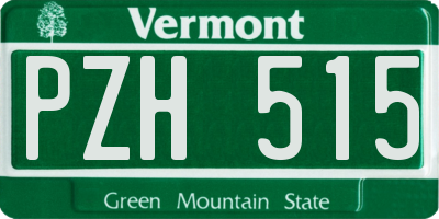 VT license plate PZH515