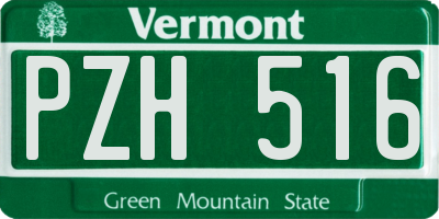 VT license plate PZH516