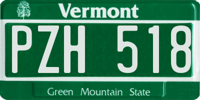 VT license plate PZH518