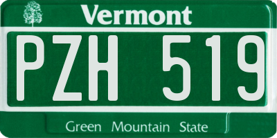 VT license plate PZH519
