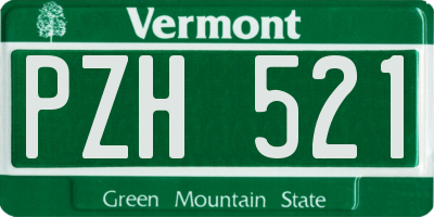 VT license plate PZH521