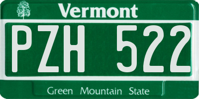 VT license plate PZH522