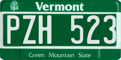 VT license plate PZH523